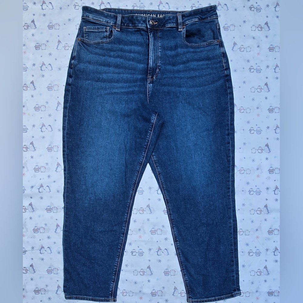American Eagle Outfitters Blue Mom Jean Stretch Size 18 Regular High Rise